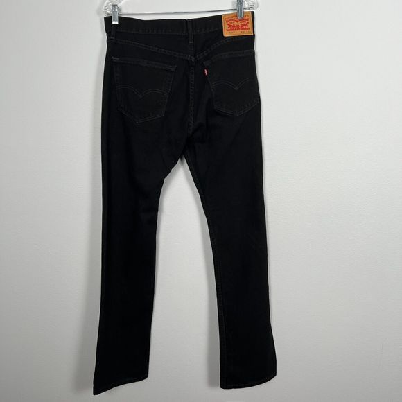 Levi's 505 Men's Jeans Size 33 Regular Fit Straight Leg Denim Casual Black - Picture 3 of 8